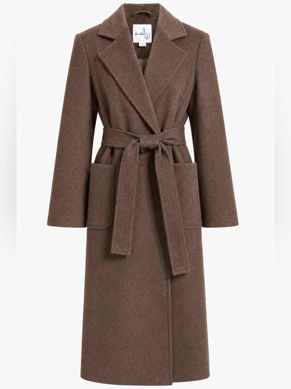Sam Edelman Brown Tie-Waist Long Robe Coat size S